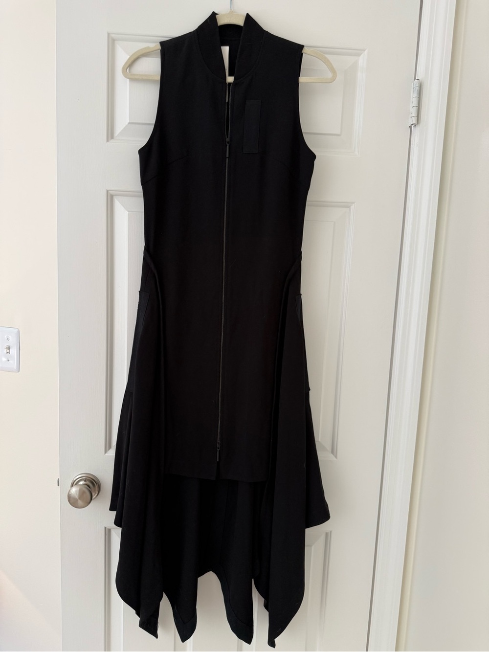 Jason Wu Black Sleeveless Zip-Front High-Low Dress